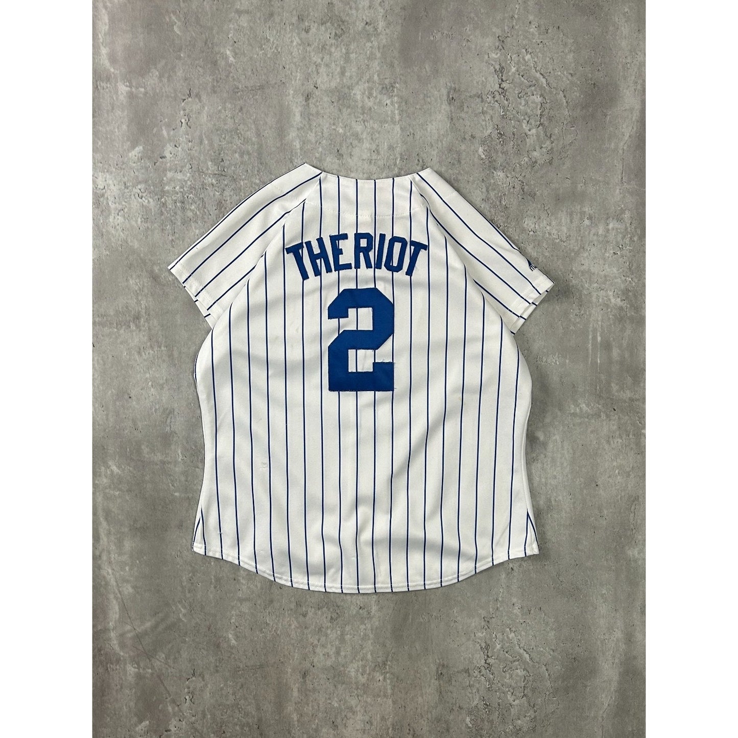 Vintage Ryan Theriot #2 Chicago Cubs MLB Pinstripe Stitched Jersey Size Small