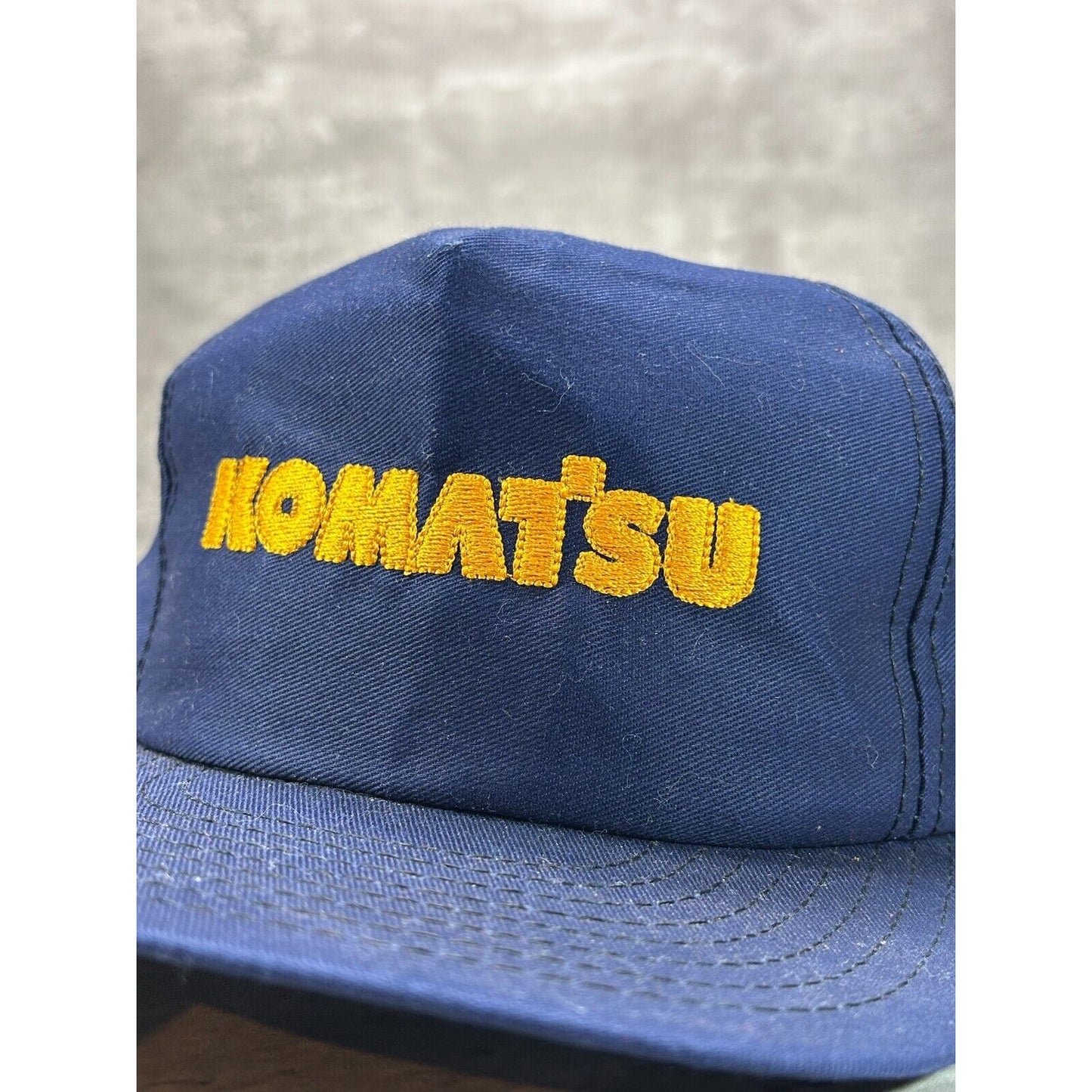 Vintage 90s Komatsu Embroidered Logo Snapback Hat OSFA Blue