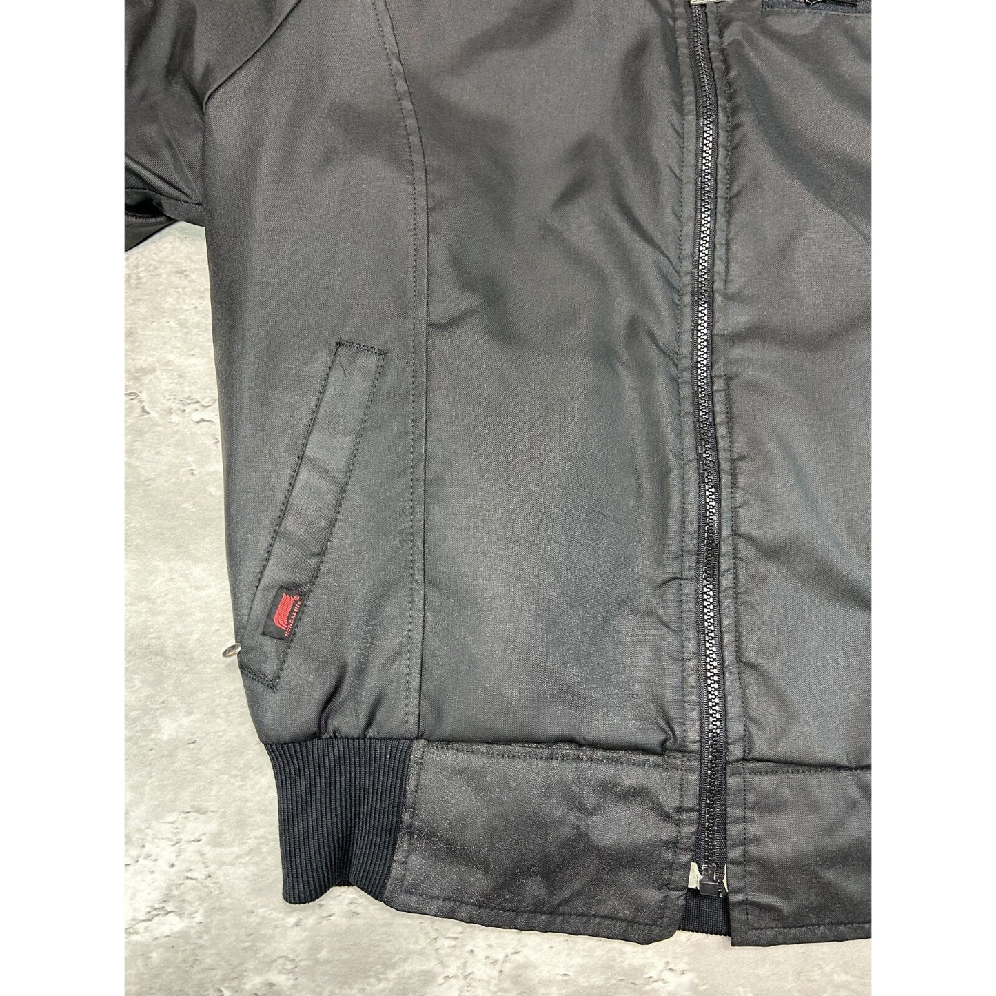 Vintage 1970s Hondaline Racing Nylon Bomber Jacket Size Medium Black