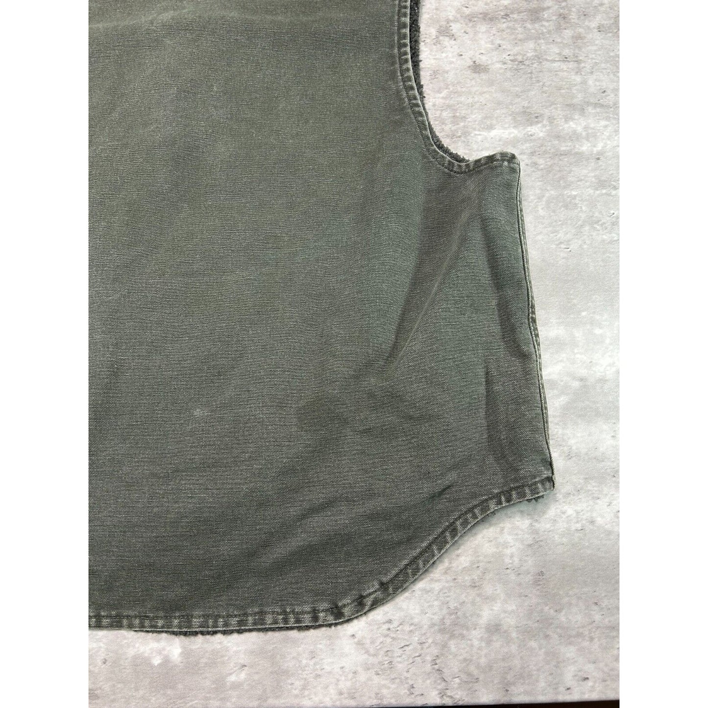 Vintage 90s Carhartt Fleece Lined Canvas Workwear Vest Jacket Size Large Green