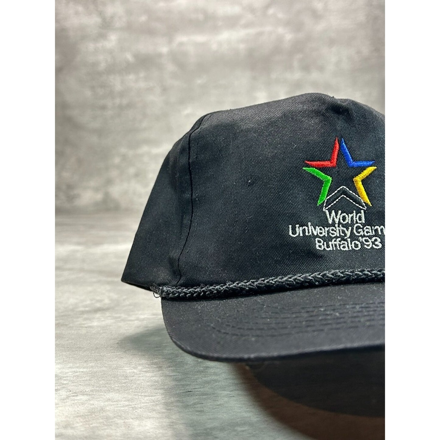 Vintage 1993 Worlds University Games Embroidered Spellout Snapback Hat OSFA