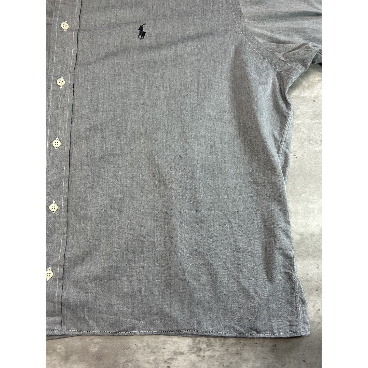 Vintage Polo Ralph Lauren Reworked Cropped Long Sleeve Button Up Shirt Sz 2XL