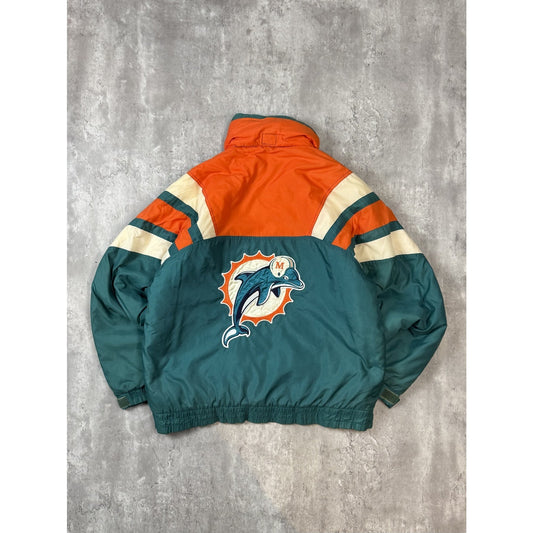 Vintage 90s Miami Dolphins NFL Insulated Full Zip Jacket Size Medium