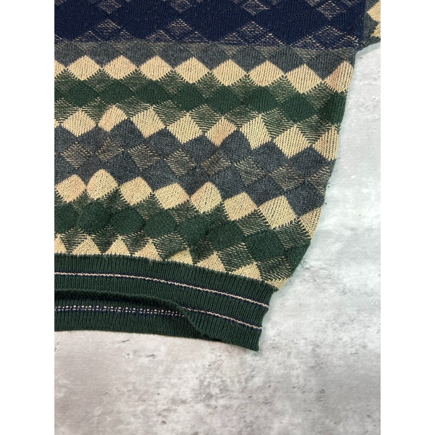 Vintage 90s Willow Bay Diamond Print Pullover Knit Sweater Size XXXL