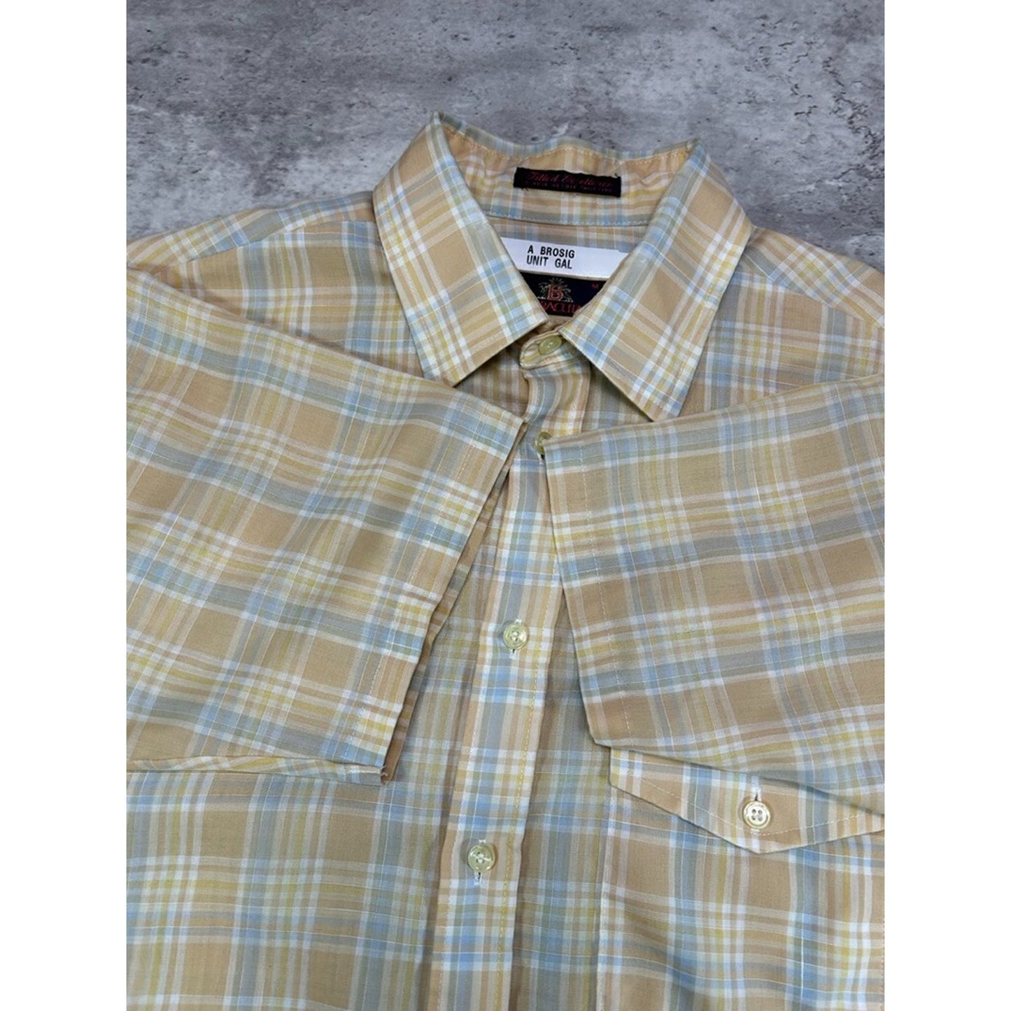 Vintage 90s Baracuta Single Pocket Plaid Reworked Cropped Button Up Shirt Sz Med