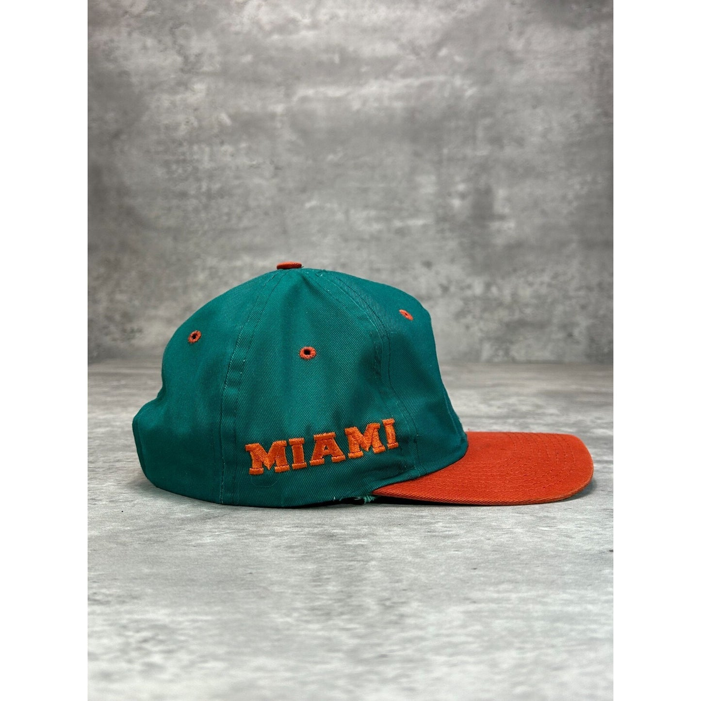 Vintage 90s Miami Dolphins NFL Embroidered Logo Football Snapback Hat OSFA