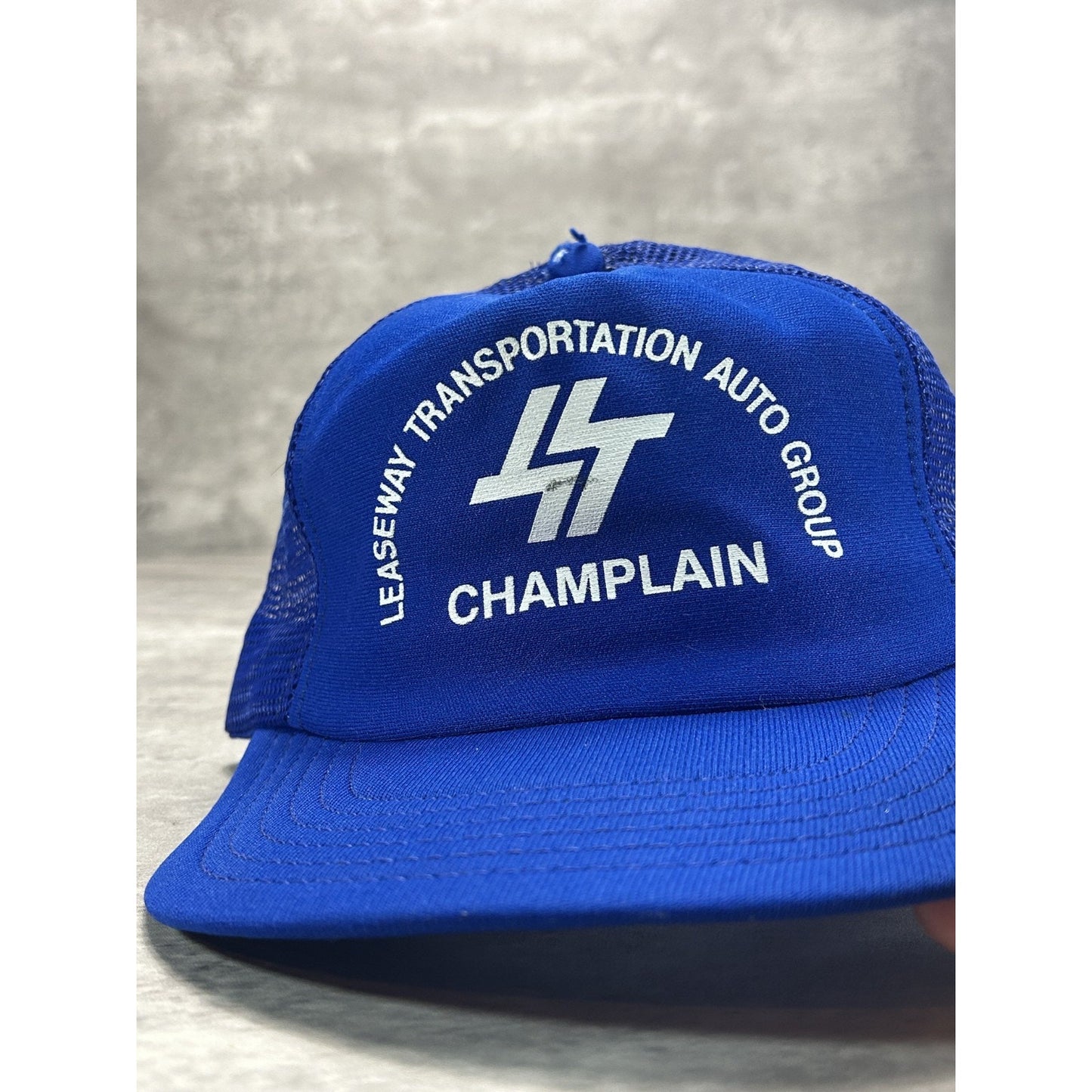 Vintage 80s Leaseway Transportation Graphic Spellout Trucker Snapback Hat OSFA