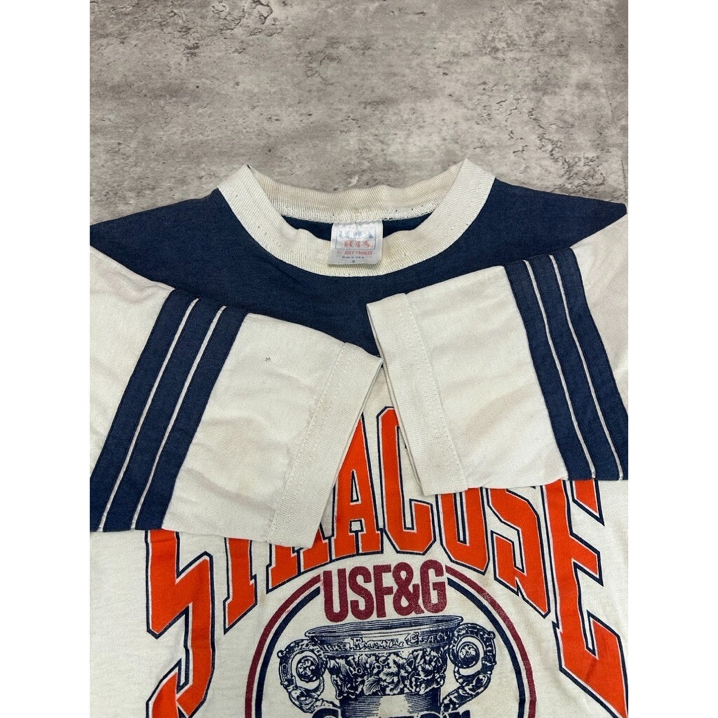 Vintage 1988 Syracuse Orangemen NCAA Sugar Bowl Football Jersey T-Shirt Sz Small