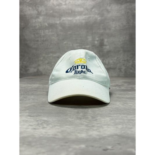 Vintage Corona Light Embroidered Spellout Beer Promo Strapback Hat OSFA