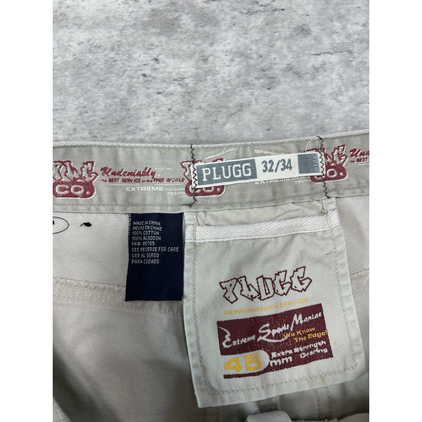 Vintage Y2K Plugg Baggy Fit Khaki Wide Leg Pants Size 32 Beige