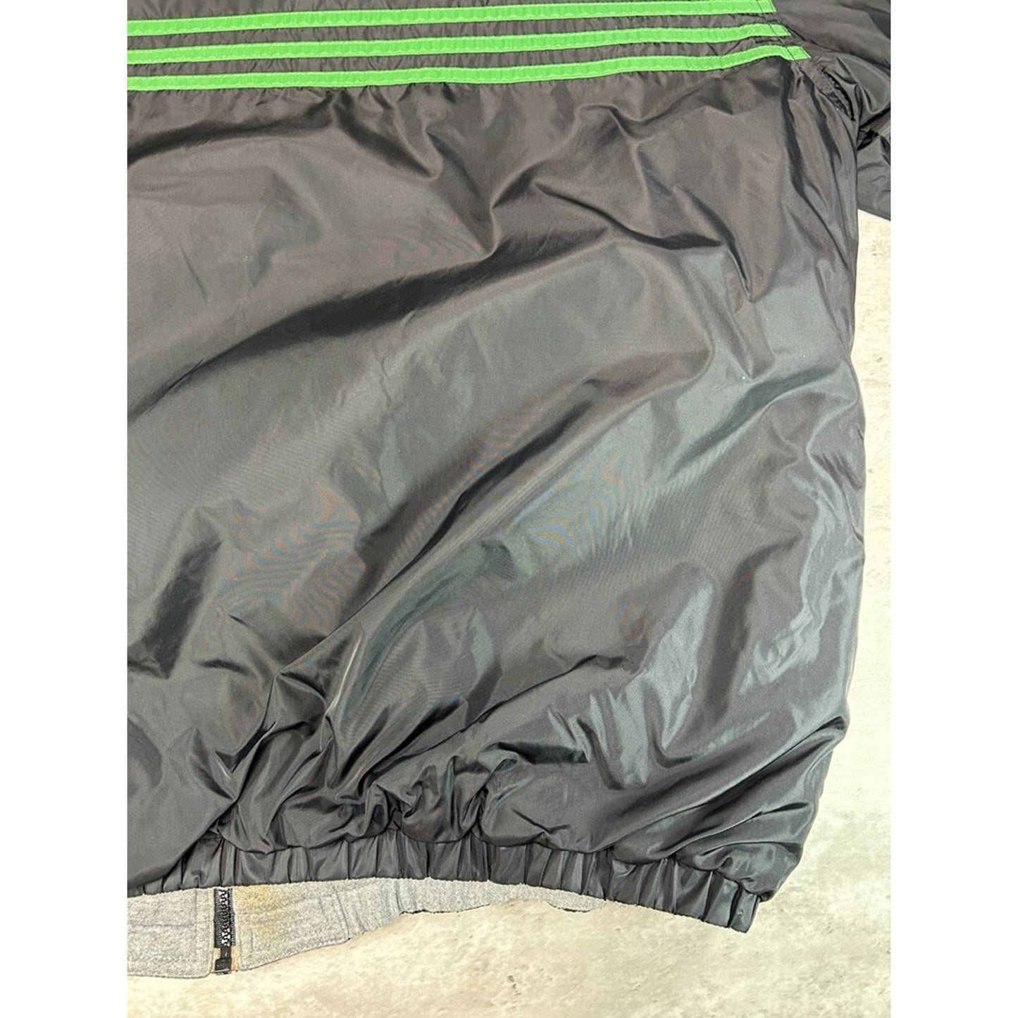 Vintage 90s Adidas Nylon Reversible Embroidered Logo Hooded Jacket Size XL