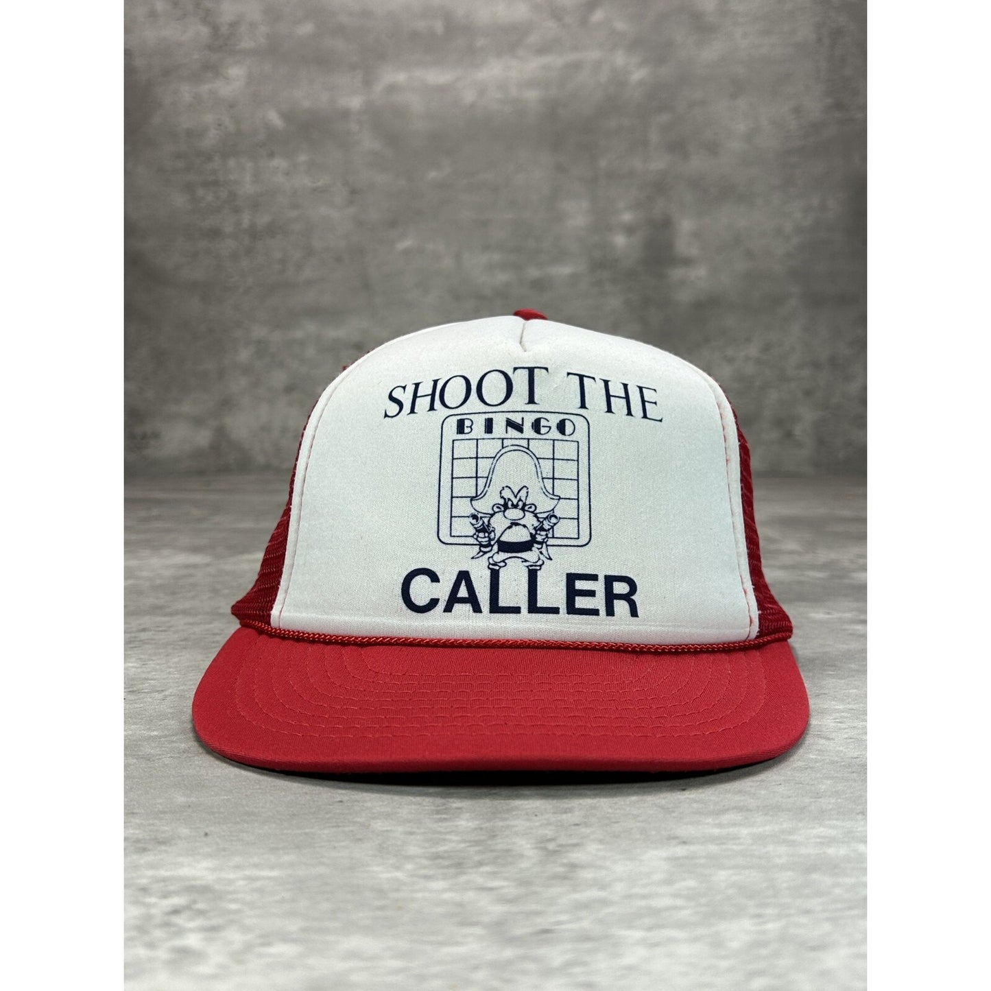 Vintage 80s Looney Tunes Yosemite Sam Shoot The Caller Trucker Snapback Hat OSFA