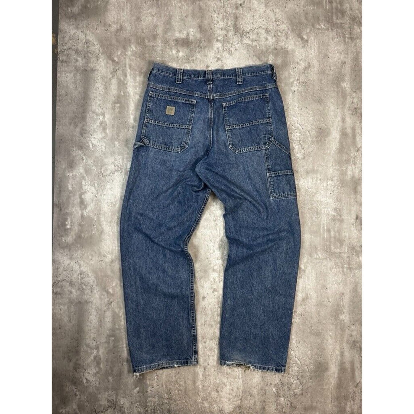 Vintage Lee Medium Wash Work Wear Carpenter Pants Size 34W Blue