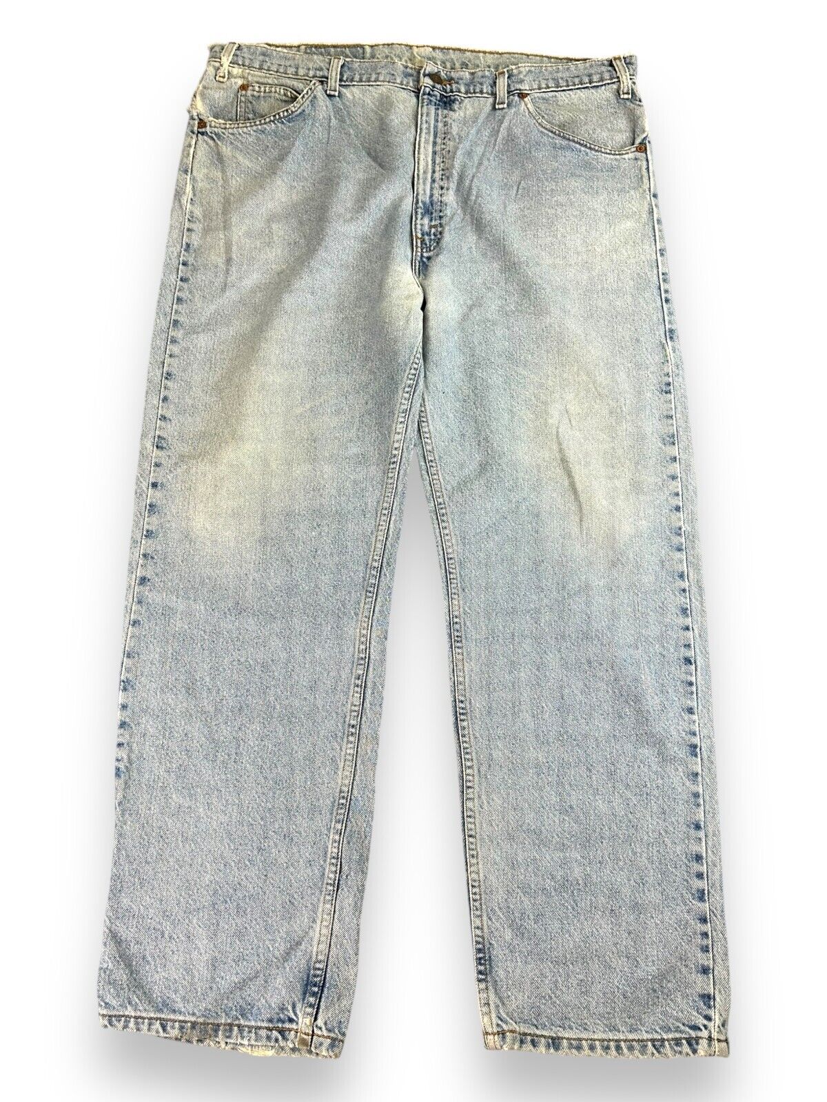 Vintage 90s Levis 505 Orange Tab Light Wash Denim Pants Size 41W Blue