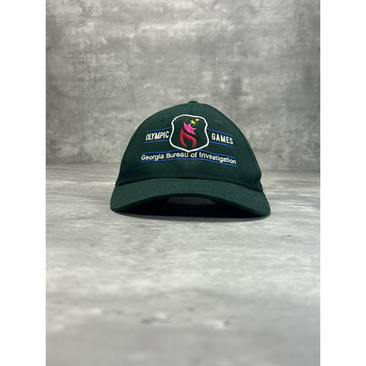Vintage 1996 Atlanta Olympics Embroidered Spellout Snapback Hat OSFA Green