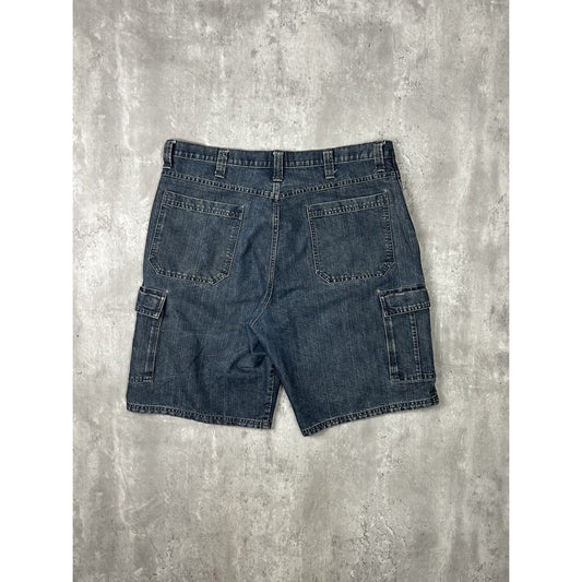 Vintage Wrangler Dark Wash Denim Cargo Shorts Size 40 Blue