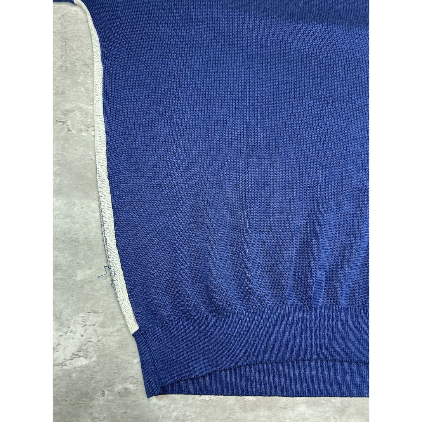 Vintage 90s Gochu Ribbed Abstract 3D Knit Sweater Size Large Blue