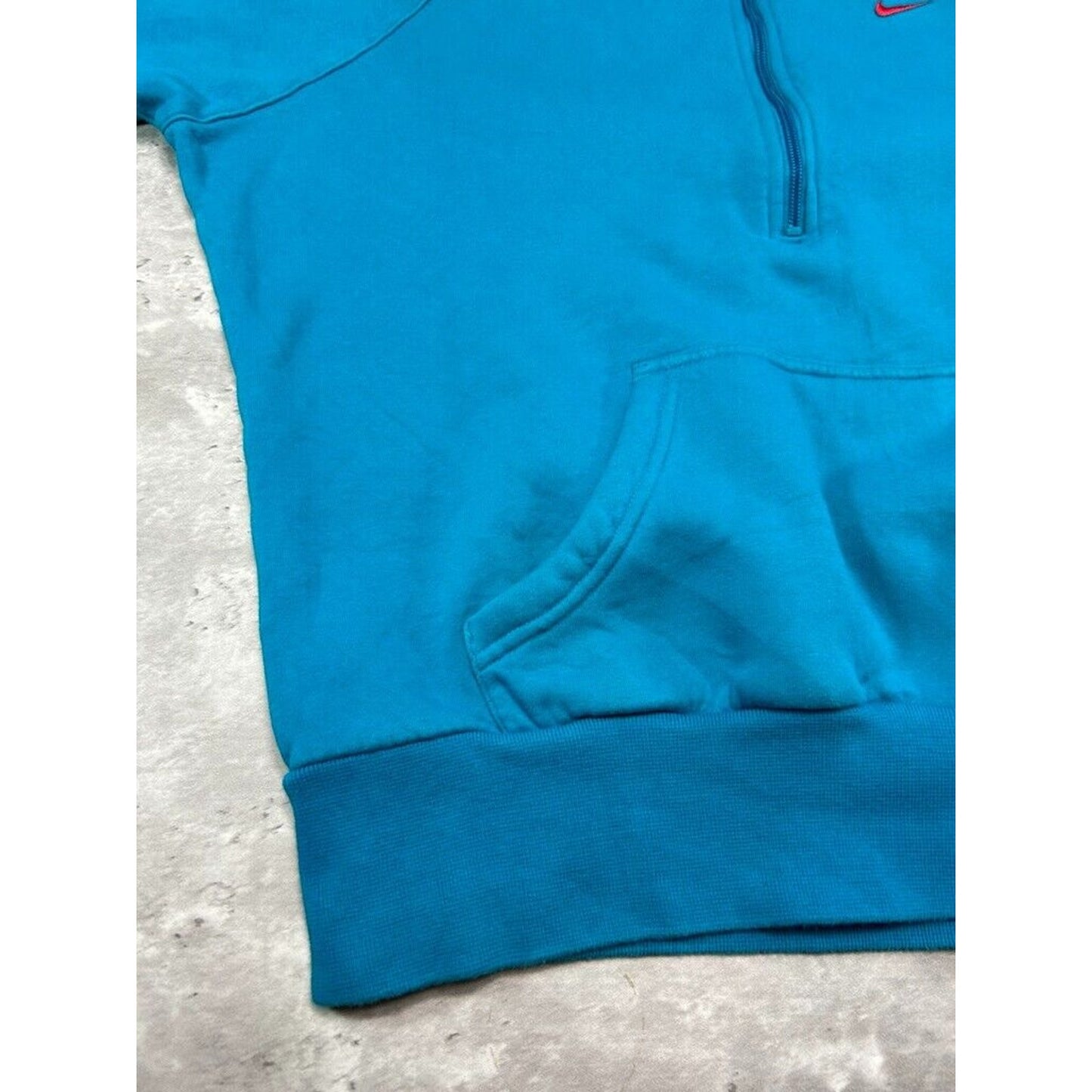 Vintage Womens Nike Embroidered Swoosh 1/2 Zip Pull Over Sweatshirt Size XL Teal