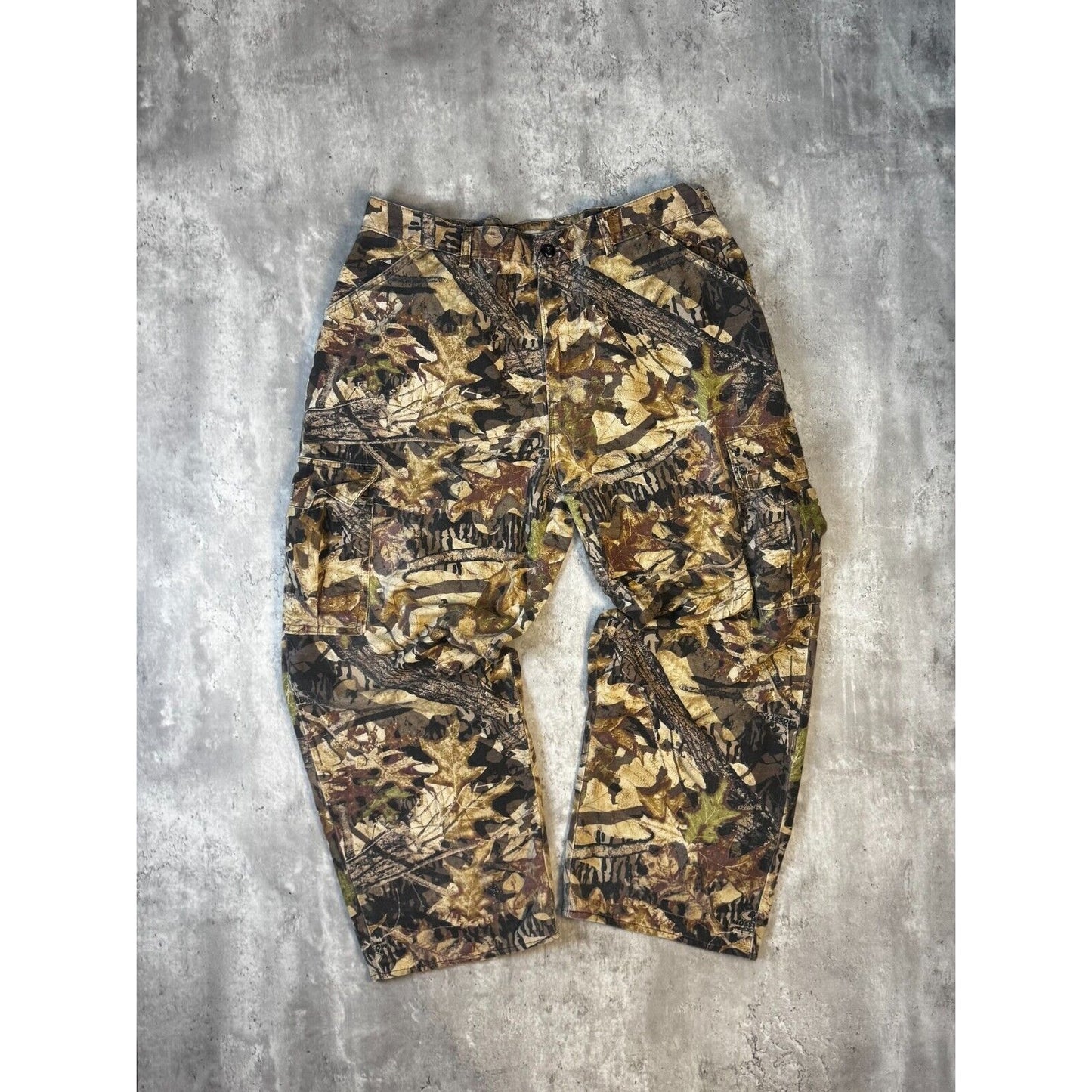 Vintage Jerzees Mossy Oak Forest Floor Camo Cargo Hunting Pants Size 41