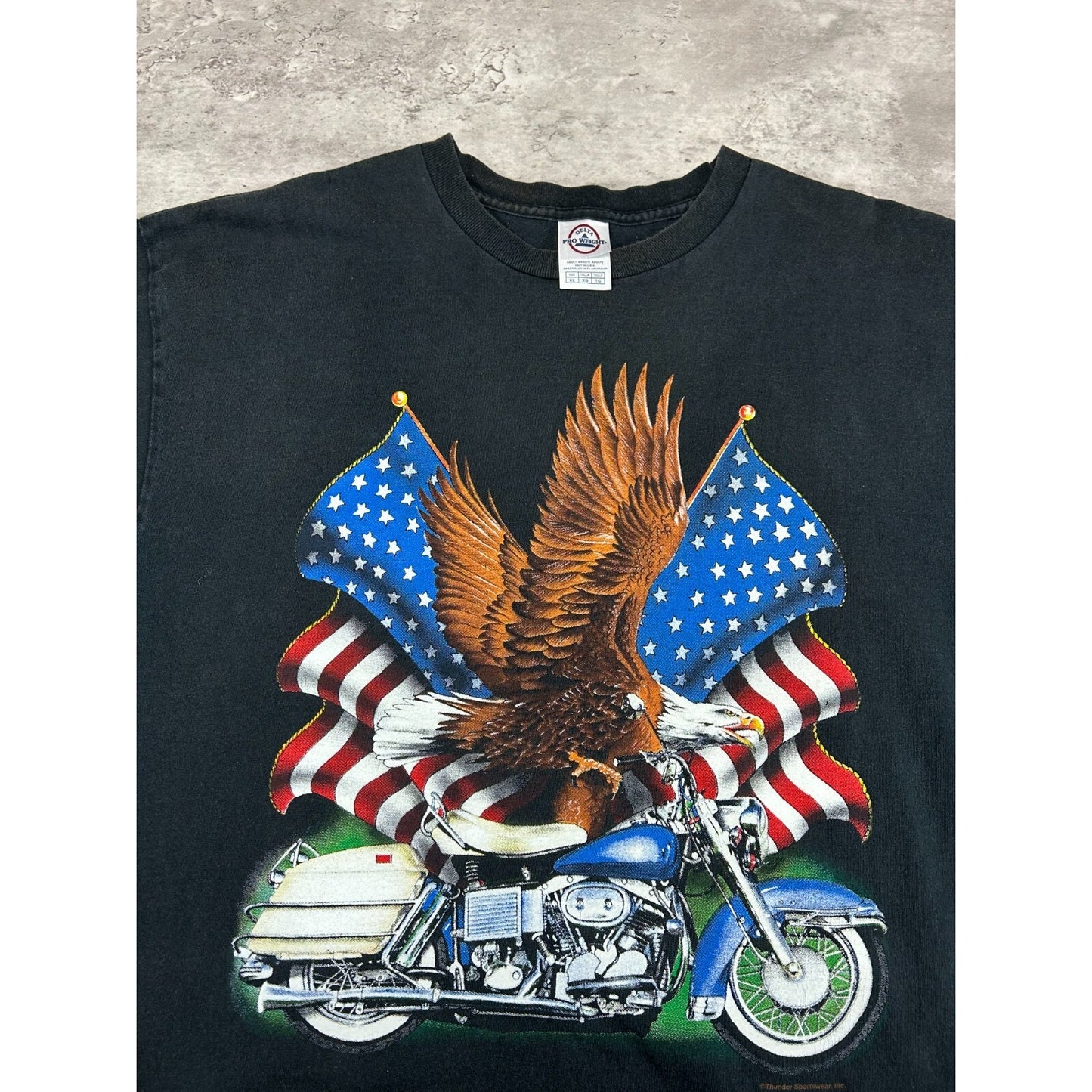 Sturgis Black Hills Rally Bald Eagle Motorcycle Graphic T-Shirt Size XL Black