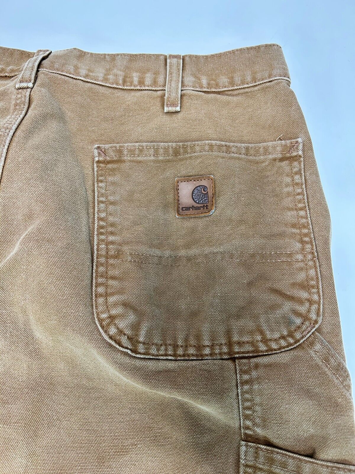 Vintage Carhartt Canvas Work Wear Carpenter Pants Size 34W Beige