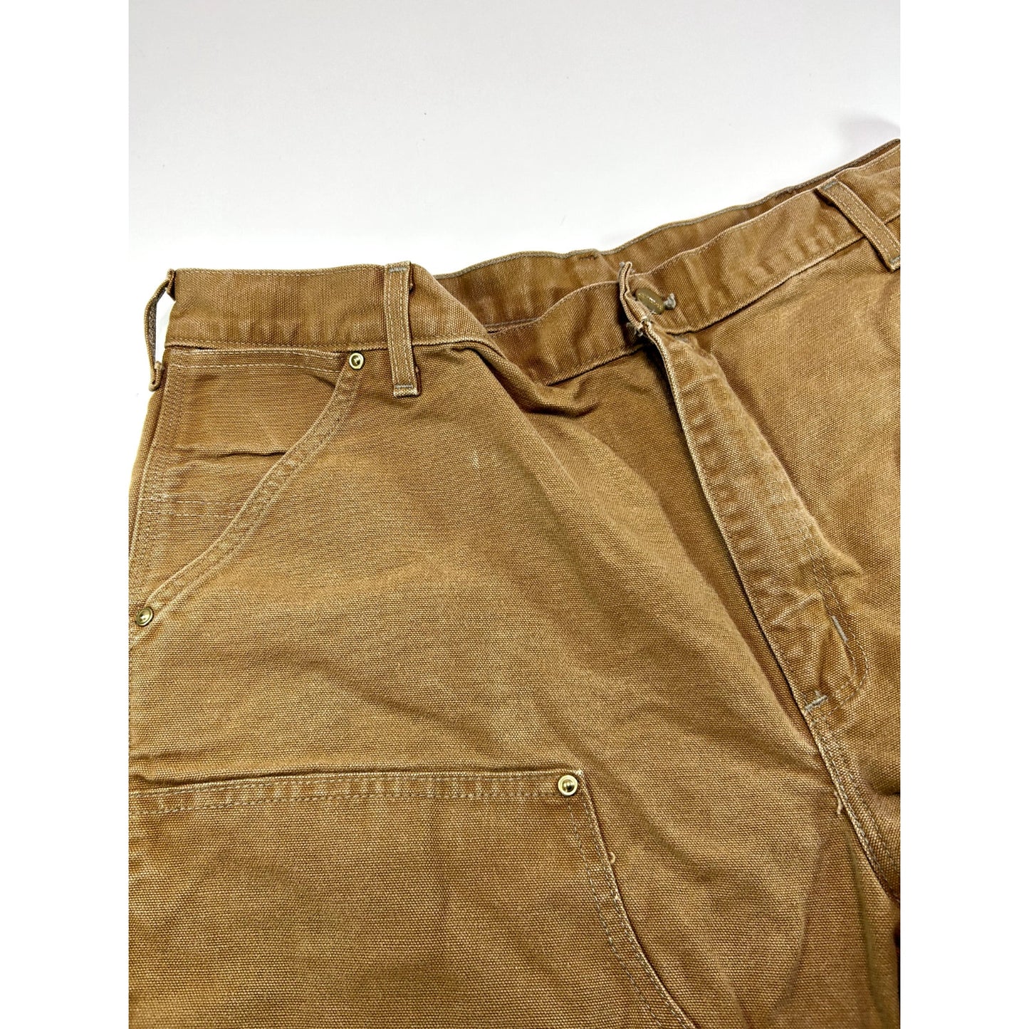 Vintage Carhartt Canvas Workwear Double Knee Carpenter Pants Size 37 Beige