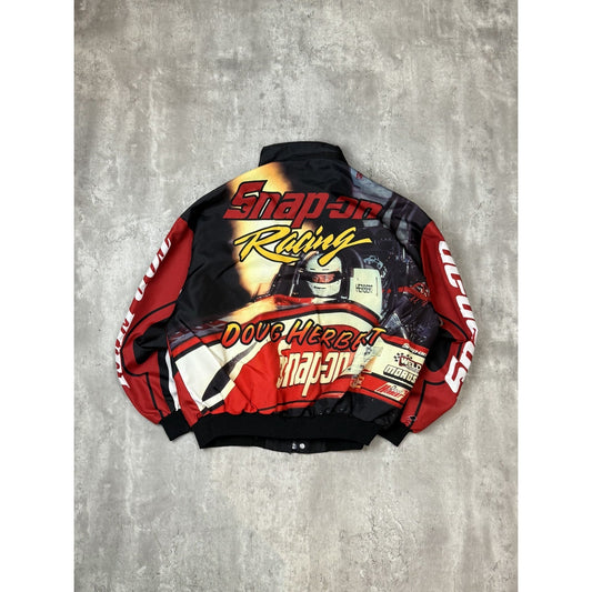 Vintage 90s Doug Herbert Snap On Racing All Over Print Full Zip Jacket Size XL