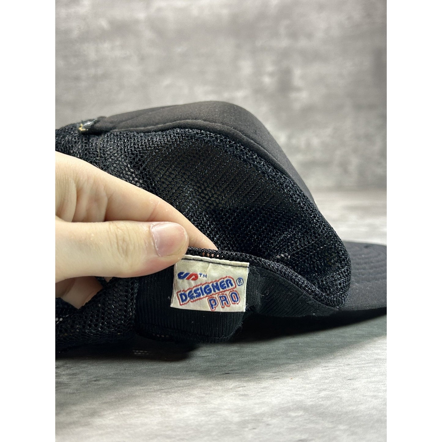 Vintage 80s Not A Bald Spot Comedy Slogan Trucker Snapback Hat OSFA Black