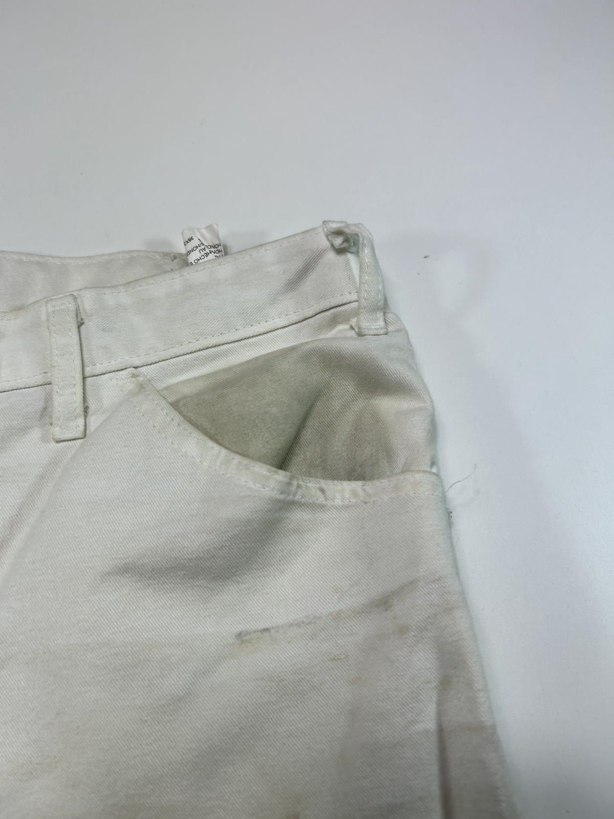 Vintage Dickies Canvas Workwear Carpenter Painters Pants Size 36 White