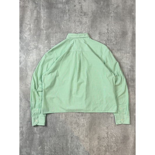 Vintage Chaps Ralph Lauren Reworked Cropped Long Sleeve Button Up Shirt Sz Large