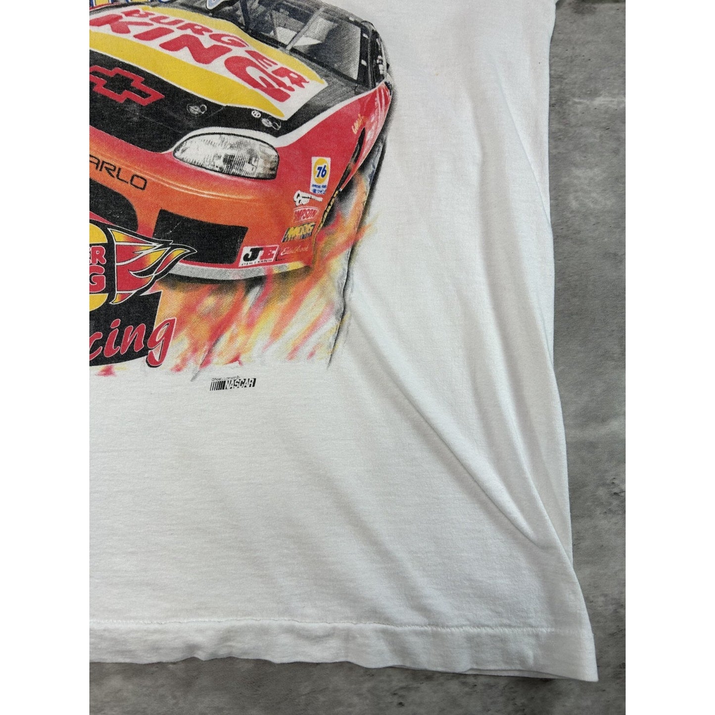 Vintage 1997 Steve Park #14 Nascar The Heat Is On Burger King T-Shirt Size Large