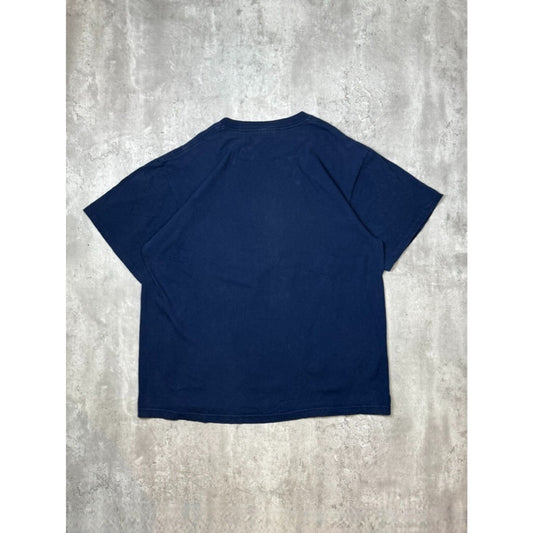 Vintage 90s Pimpercrombie And Bitch Parody Spellout T-Shirt Size XL Blue