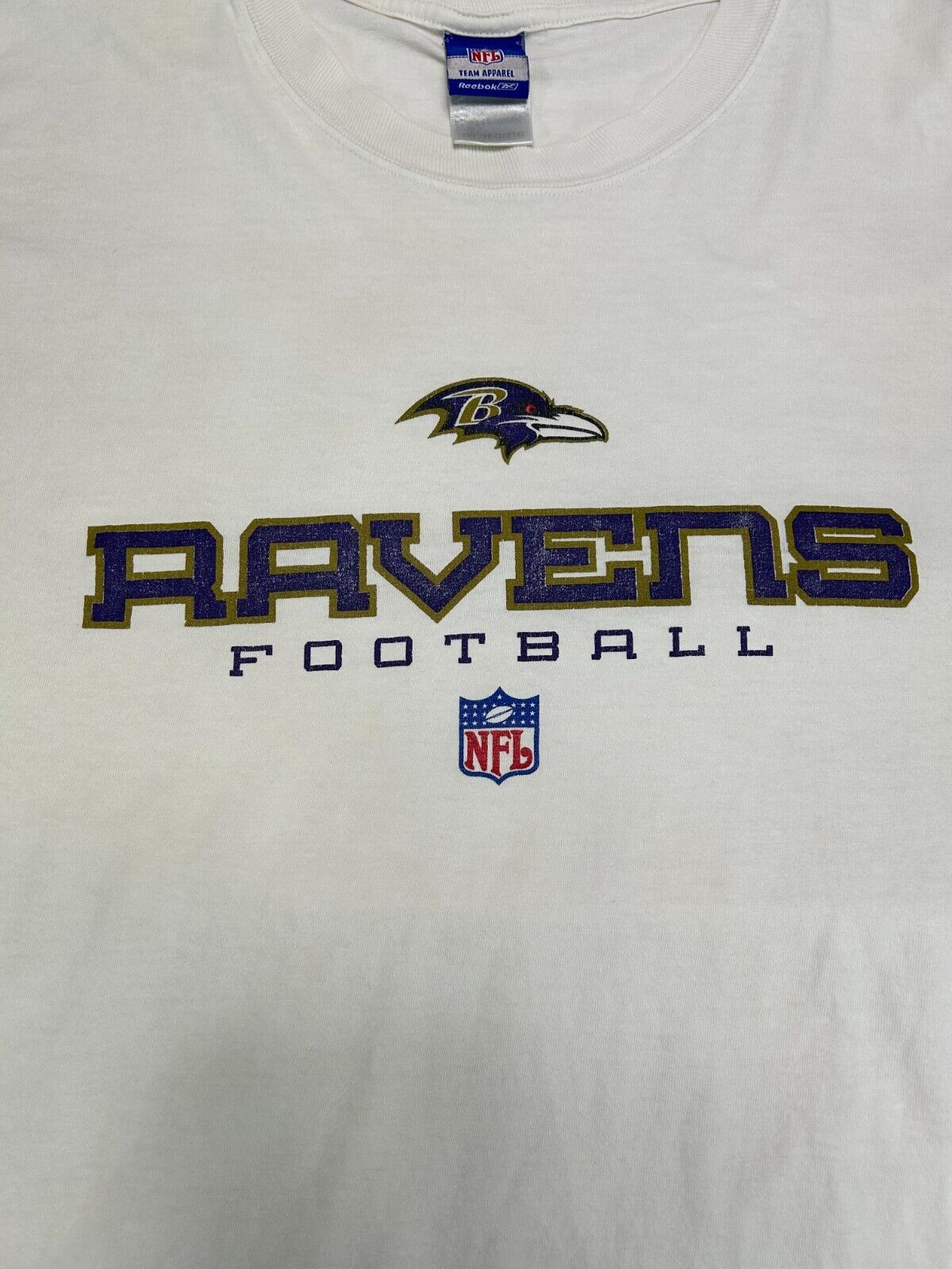 Vintage Baltimore Ravens Spell Out Graphic Long Sleeve Football T-Shirt Size XXL