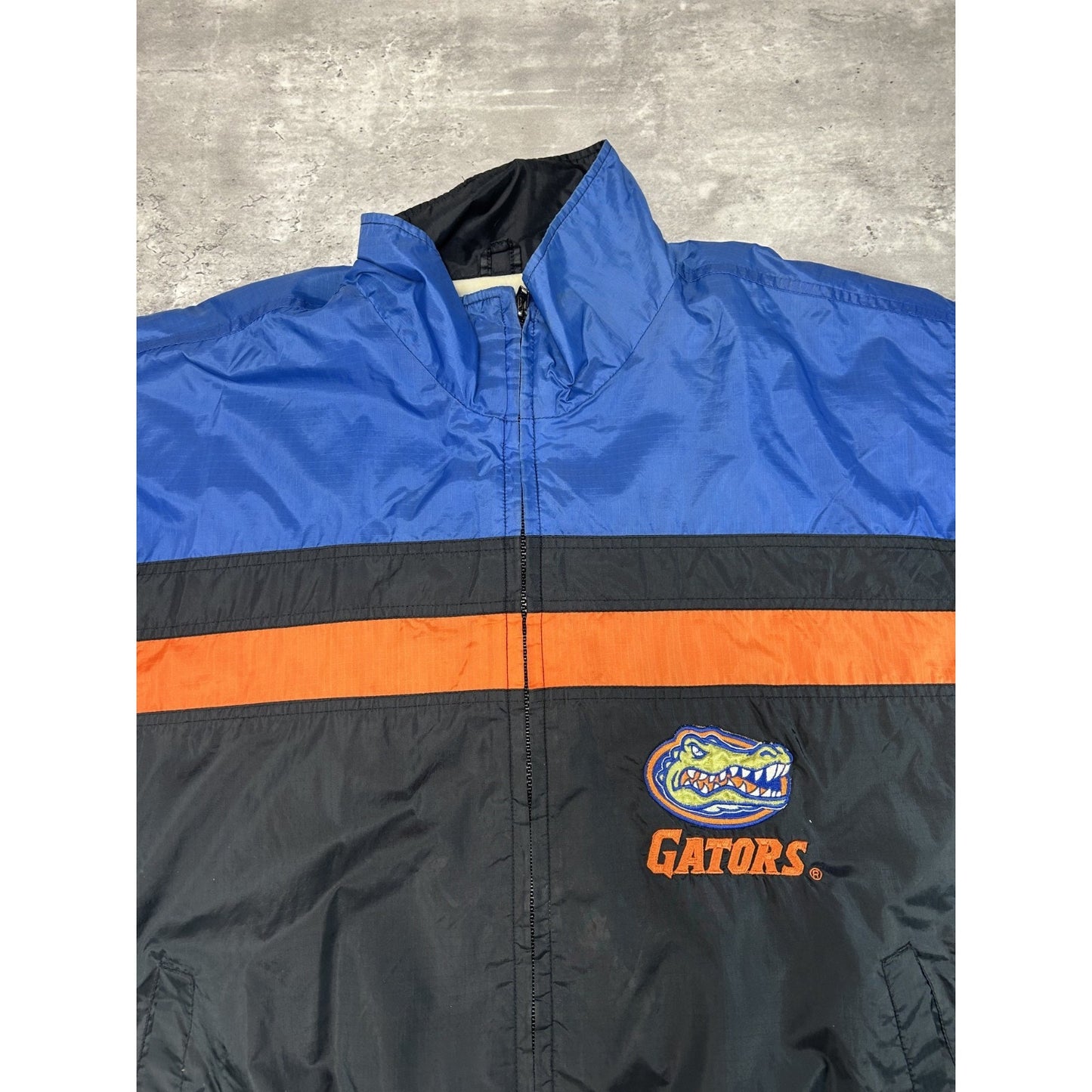 Vintage 90s Florida Gators NCAA Embroidered Logo Nylon Windbreaker Jacket Sz XL