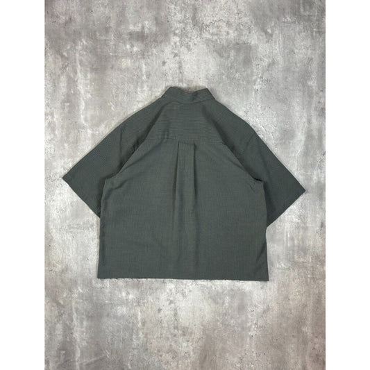 Vintage Marc Edwards Plaid Short Sleeve Cropped Button Up Shirt Size Medium