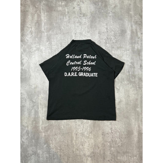 Vintage 80s/90s D.A.R.E Holland Patent Spellout Graphic T-Shirt Size Large