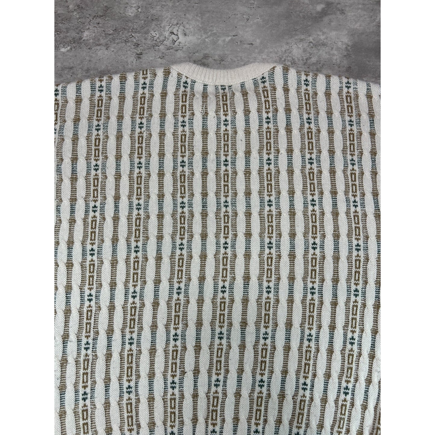 Vintage 90s Arnold Palmer Abstract Striped Pullover Knit Sweater Size Large
