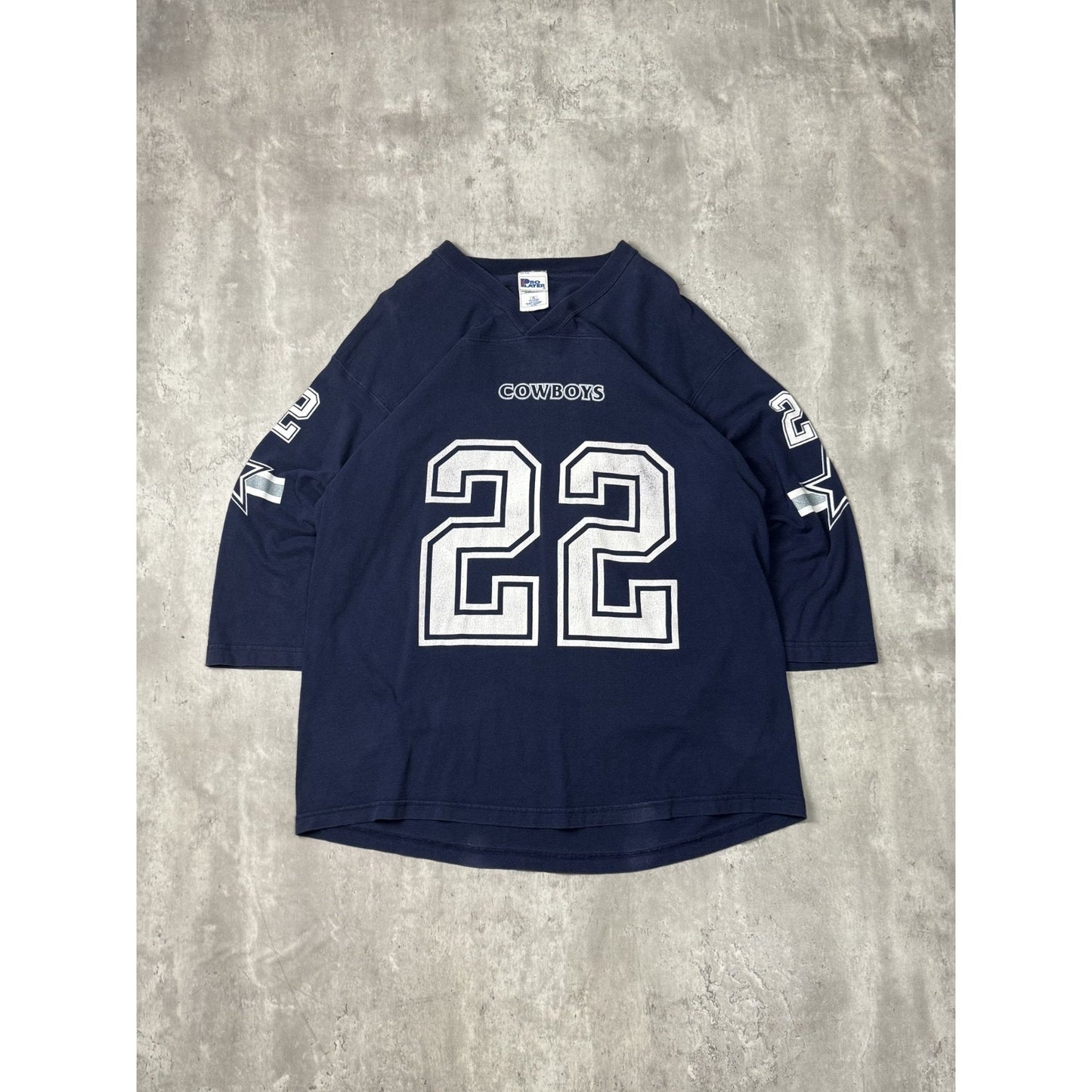 Vintage 90s Emmitt Smith #22 Dallas Cowboys NFL 3/4 Sleeve Jersey Size XL