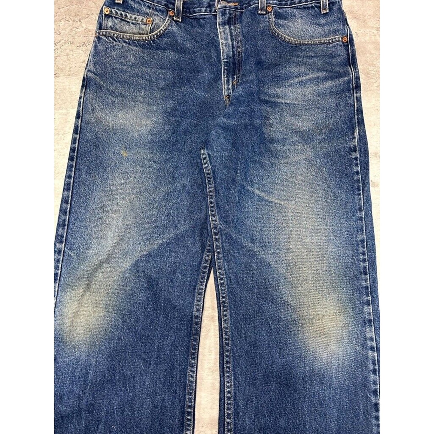 Vintage 90s Levis 505 Red Tab Regular Fit Dark Wash Denim Pants Size 38 Blue