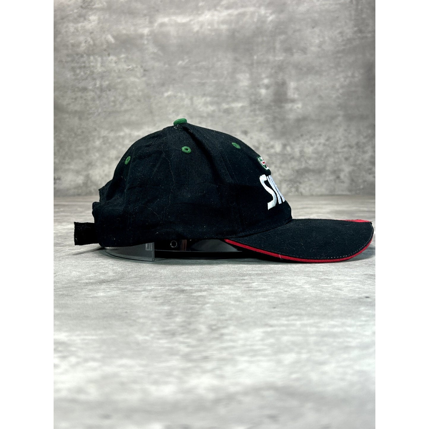 Vintage Castrol Syntec Racing Embroidered Spellout Strapback Hat OSFA Black