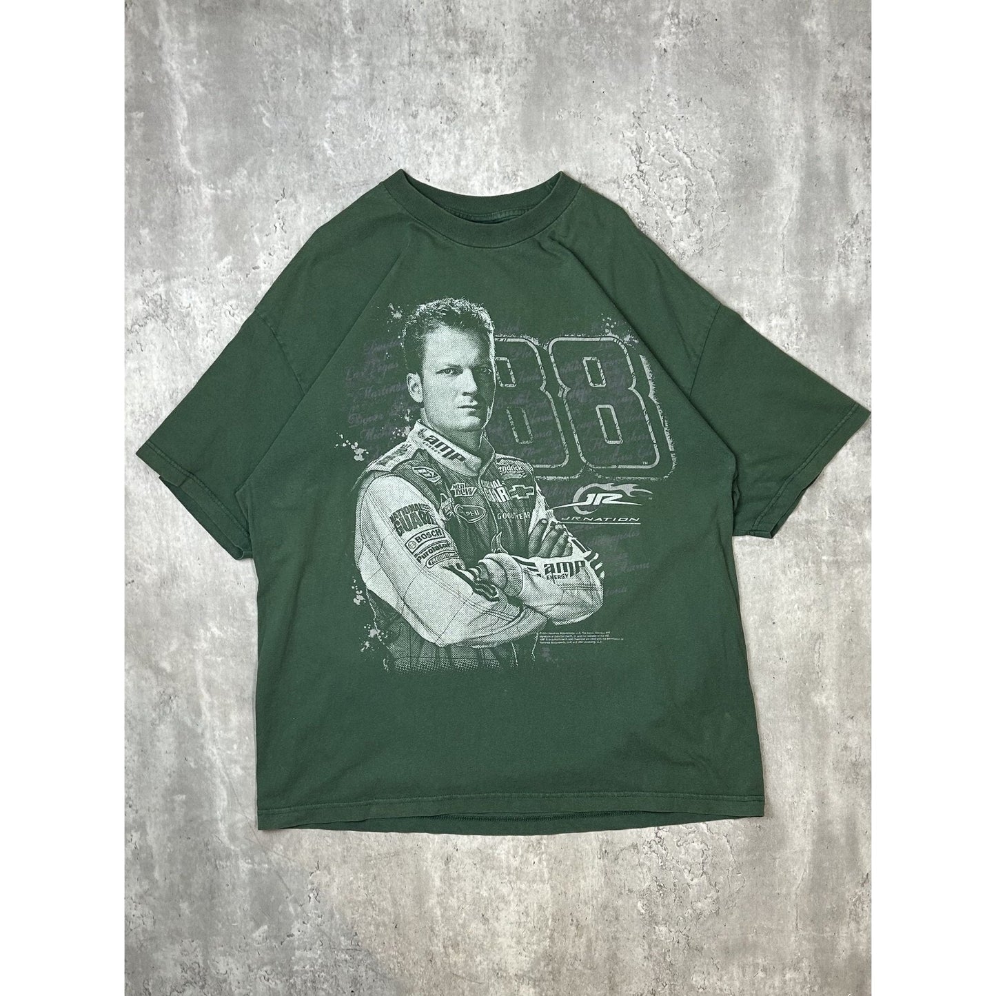 Dale Earnhardt Jr #88 Nascar Portrait Graphic Sprint Cup T-Shirt Size 2XL Green
