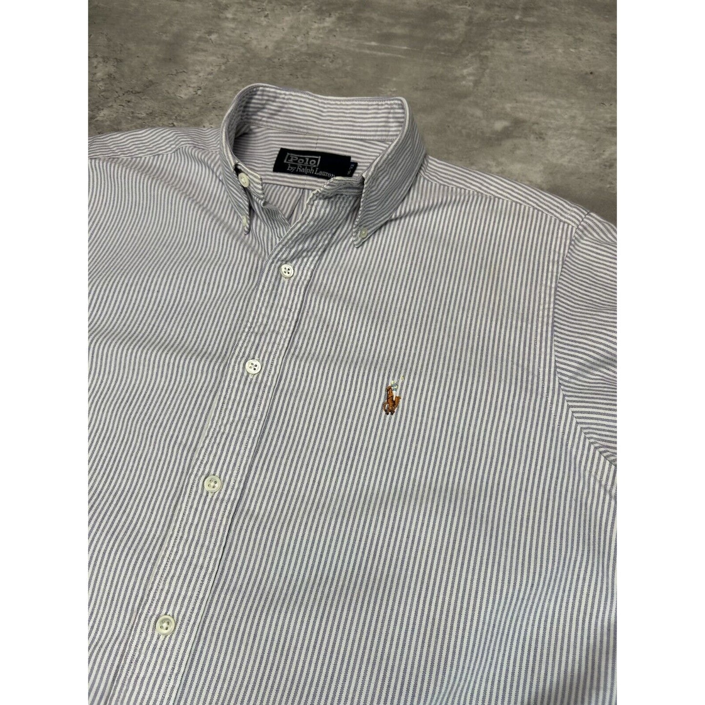Vintage Polo Ralph Lauren Embroidered Pony Long Sleeve Button Up Shirt Size XL