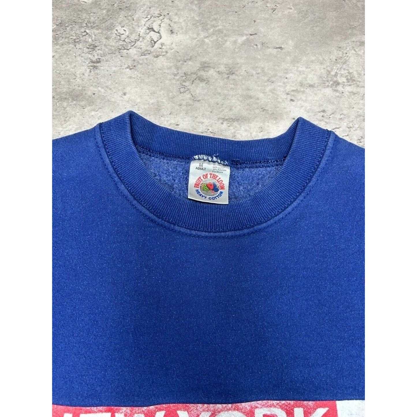 Vintage 90s New York Rangers NHL Graphic Spell Out Hockey Sweatshirt Size Medium