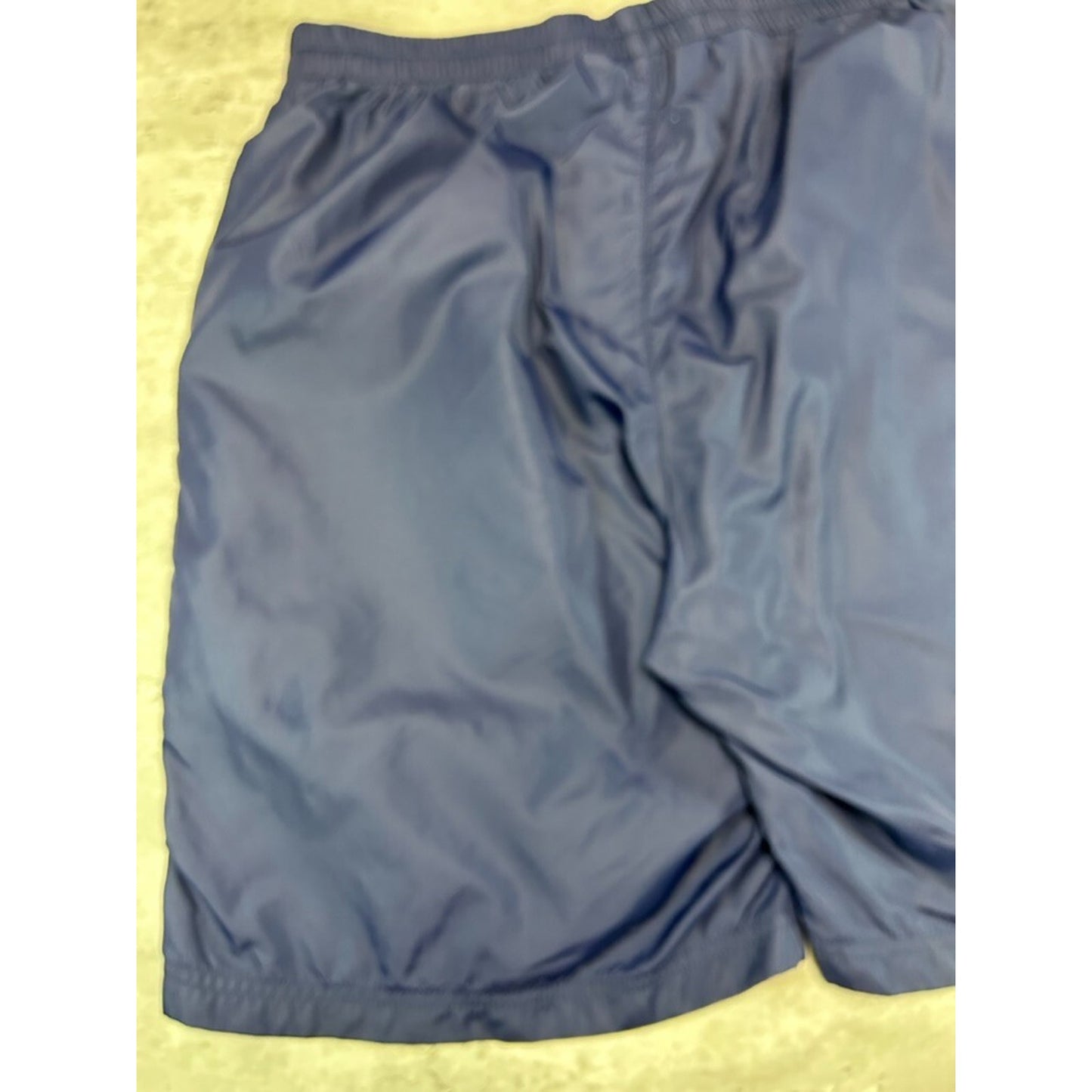 Vintage 90s Polo Ralph Lauren Embroidered Spellout Nylon Shorts Size Large Blue