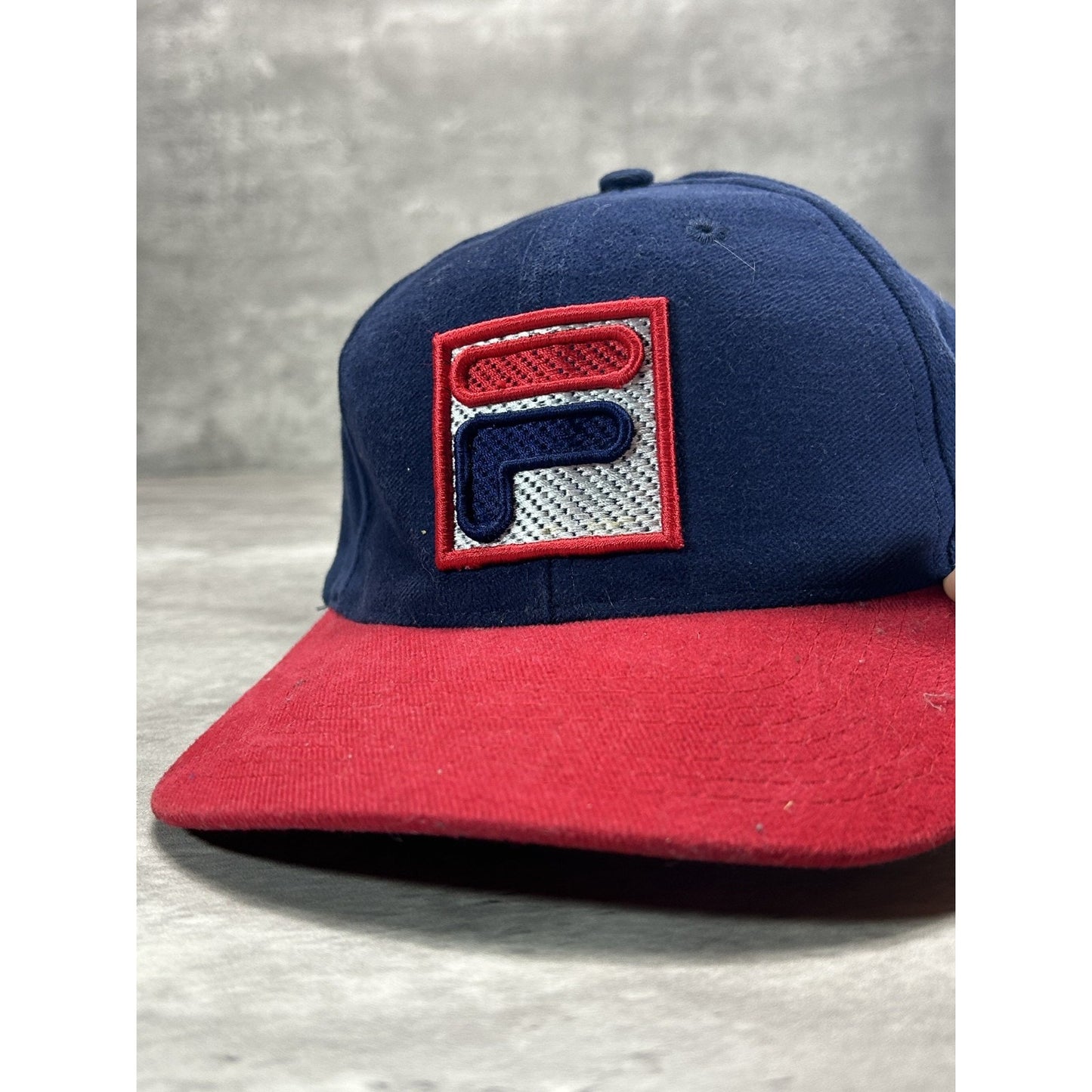 Vintage 90s Fila Embroidered Logo Two Tone Strapback Hat OSFA