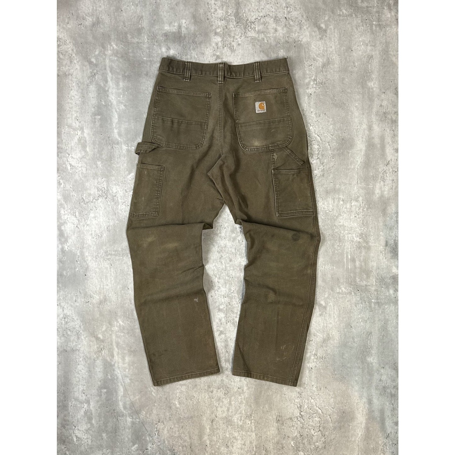 Carhartt Relaxed Fit Distressed Canvas Workwear Carpenter Pants Size 31