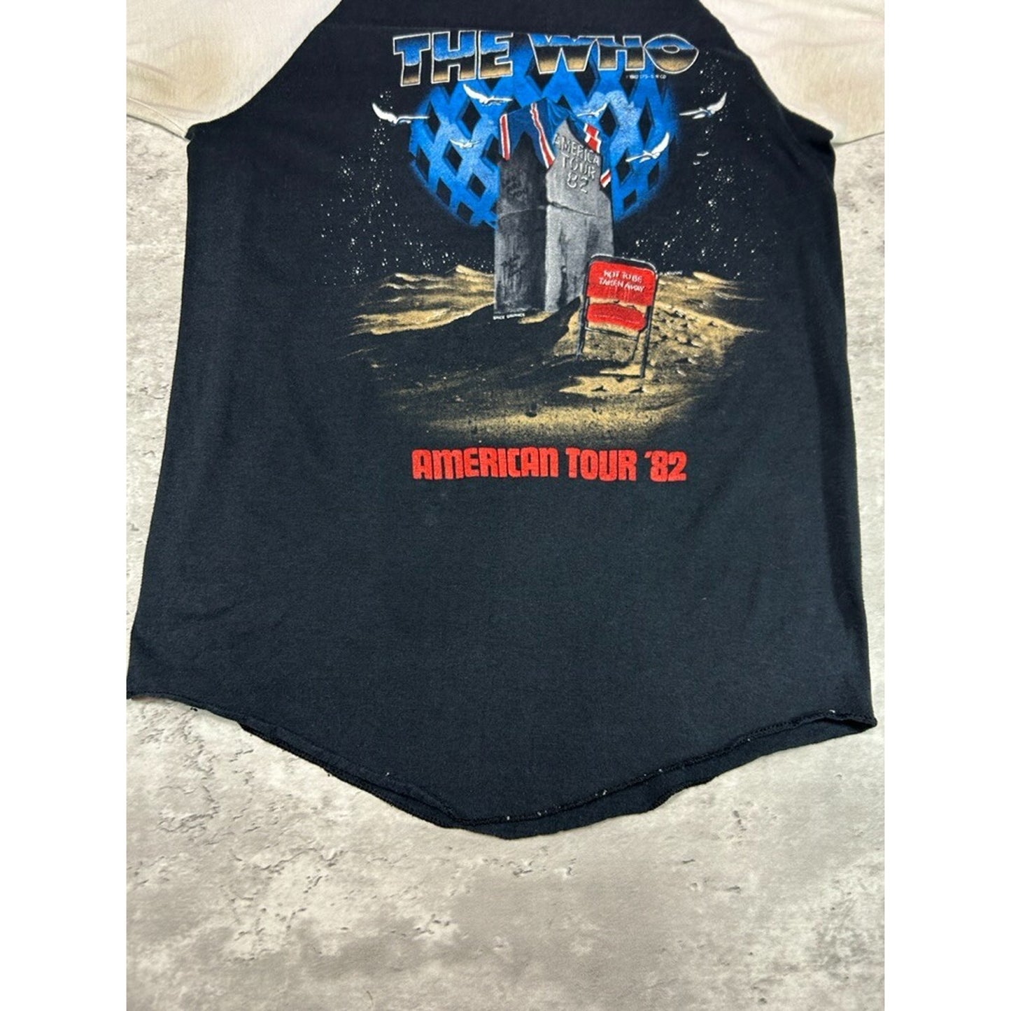 Vintage 1982 The Who American Tour Rock Music Raglan Band T-Shirt Size Large