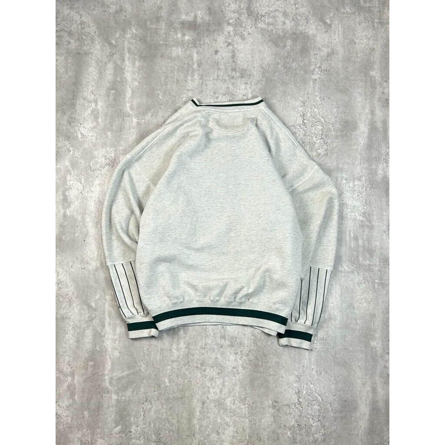Vintage 90s McClure Embroidered Spell Out Panelled Sweatshirt Size XXL Gray