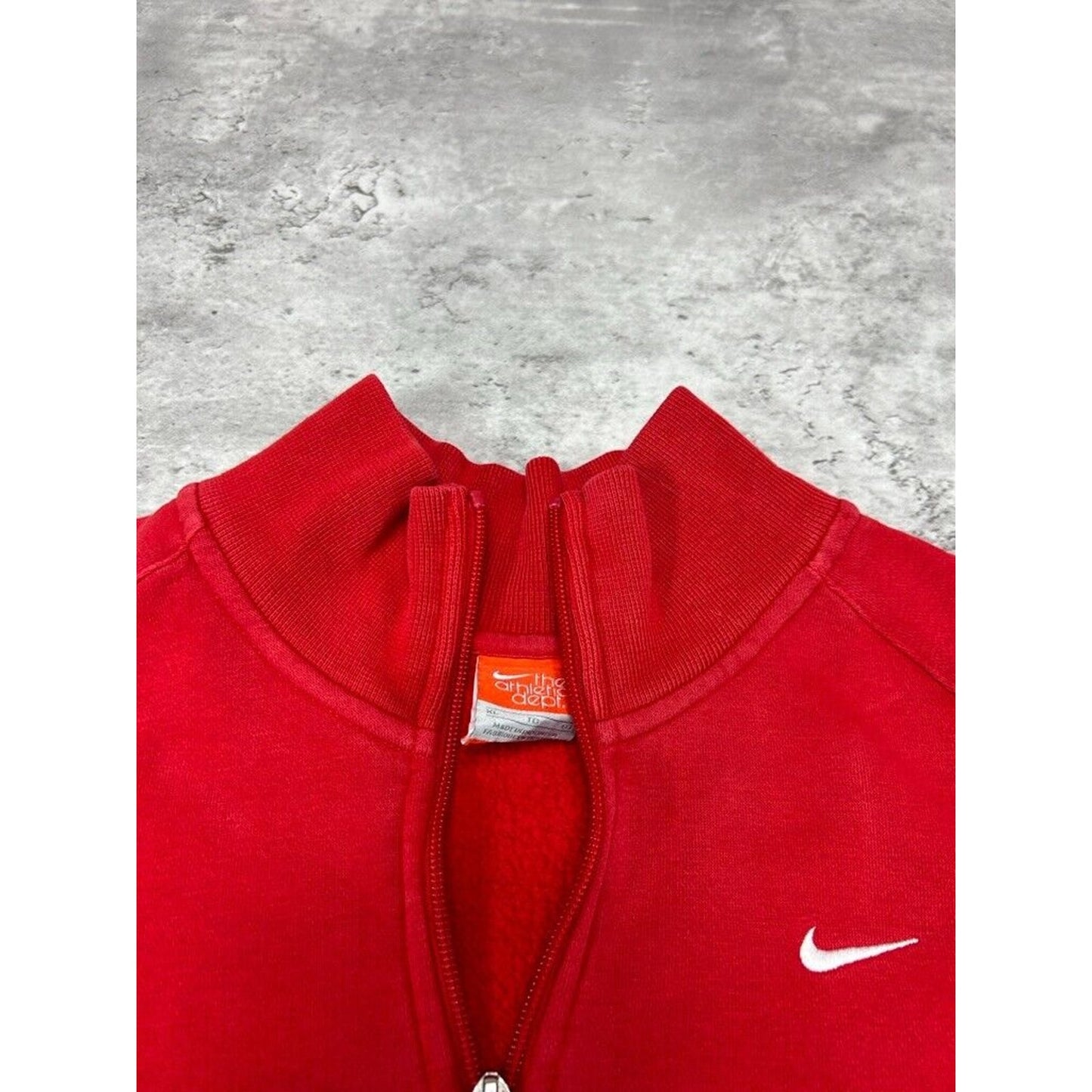 Vintage Y2K Womens Nike Embroidered Swoosh 1/2 Zip Sweatshirt Size XL Red