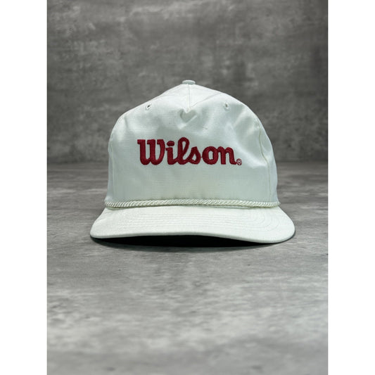 Vintage 80s/90s Wilson Embroidered Spellout Strapback Hat OSFA White